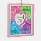 ピンクのリボンの感動的な陶磁器のオーナメント セラミックオーナメント (右)