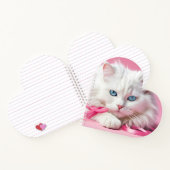 ピンクのリボンの白い猫 ノートブック (内部)