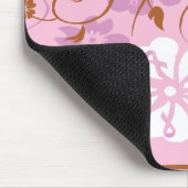 ピンクのリボンの花のマウスパッド マウスパッド (コーナー)