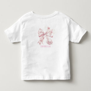 ピンクのリボンの蝶 トドラーTシャツ