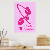 ピンクのリボンの足跡I治療のために歩く ポスター (キッチン)