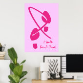 ピンクのリボンの足跡I治療のために歩く ポスター (ホームオフィス)