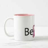 ピンクのリボンの魅力的なマグ ツートーンマグカップ (左)