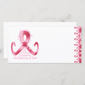 ピンクのリボンは感謝していしています サンキューカード (正面/裏面)