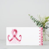 ピンクのリボンは感謝していしています サンキューカード (スタンド正面)