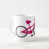 ピンクのリボンを飾ったピンクの自転車 コーヒーマグカップ (正面左)