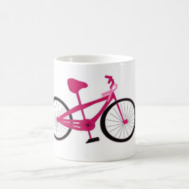 ピンクのリボンを飾ったピンクの自転車 コーヒーマグカップ