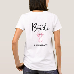 ピンクのリボンチーム ブライド バチェラー・パーティー Tシャツ