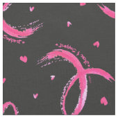 ピンクのリボンパターンを愛してサポート ファブリック (クローズアップ)