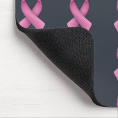 ピンクのリボンパターン黒の背景 マウスパッド (コーナー)