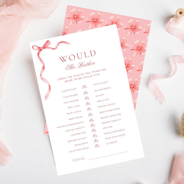 ピンクのリボンブライダルシャワーは彼女はむしろゲームをする (クリエイターアップロード済み)