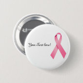 ピンクのリボンボタン 缶バッジ (正面&裏面)