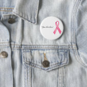 ピンクのリボンボタン 缶バッジ (インサイチュ)