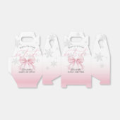 ピンクのリボン付き 赤ちゃん寒いところにいるよ ベビーシャワー ウェルカム フェイバーボックス (折り畳みなし)