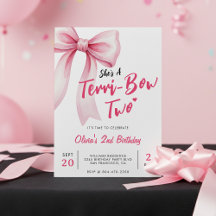 ピンクのリボン女子の2歳の誕生日パーティー テリブル・ツー