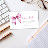 ピンクのリボン赤ちゃんシャワーおむつラッフル エンクロージャーカード