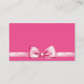 ピンクのリボン赤ちゃんシャワーかわいいおむつラッフル エンクロージャーカード (裏面)