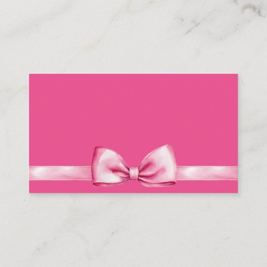 ピンクのリボン赤ちゃんシャワーかわいいおむつラッフル エンクロージャーカード (裏面)