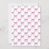 ピンクのリボン赤ちゃんシャワー サンキューカード (裏面)