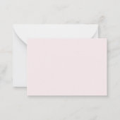 ピンクのリボン返信RSVP ノートカード (裏面)