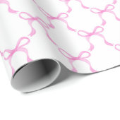 ピンクのリボン飾り ラッピングペーパー (ロールコーナー)