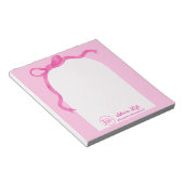 ピンクのリボン ウェディング ゲート ノートパッド (アングル)