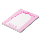 ピンクのリボン ウェディング ゲート ノートパッド (回転)