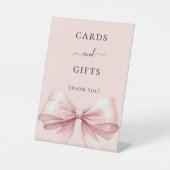 ピンクのリボン カード ギフト サイン (正面)