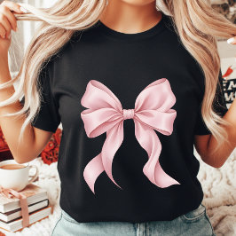 ピンクのリボン・コケット風デザインが可愛らしいヴィンテージ風アイテム Tシャツ