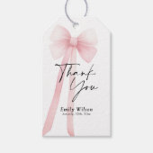 ピンクのリボン　サンキュー ギフトタグ (正面)