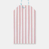 ピンクのリボン スポーツ サッカー キックイン ストライプ バレンタイン タグ (裏面)