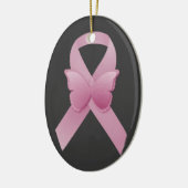 ピンクのリボン セラミックオーナメント (左)