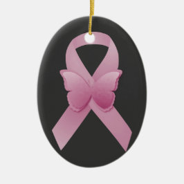 ピンクのリボン セラミックオーナメント