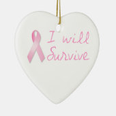 ピンクのリボン セラミックオーナメント (右)