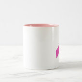 ピンクのリボン ツートーンマグカップ (中央)