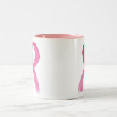 ピンクのリボン ツートーンマグカップ (中央)