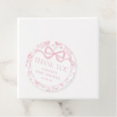 ピンクのリボン フラワーチノワゼリー ベビーシャワー フェイバータグ (インサイチュ)