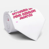 ピンクのリボン「ブビーおもしろいを大事にする」 ネクタイ (ロール)