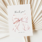ピンクのリボン ブライダルシャワー サンキューカード
