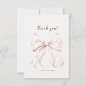 ピンクのリボン ブライダルシャワー サンキューカード (正面)
