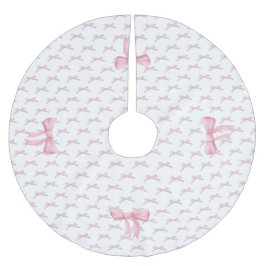 ピンクのリボン ブラッシュドポリエステルツリースカート