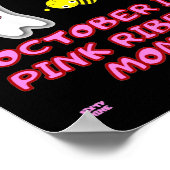 ピンクのリボン「ブーおもしろいビーを尊重」 ポスター (角)