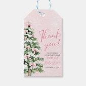 ピンクのリボン ベイビー・イッツ・コールド・アウトサイド ベイビーシャワー ギフトタグ (正面)