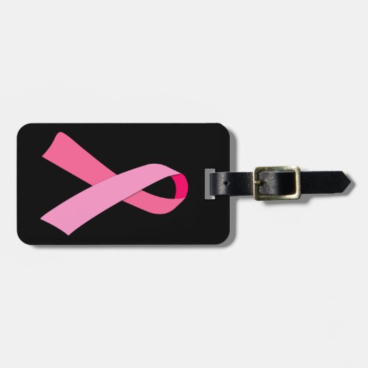 ピンクのリボン ラゲッジタグ (正面横)