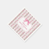ピンクのリボン ラブシャック 婚約者 ブライダルシャワーの贈り物 スタンダードカクテルナプキン (角)