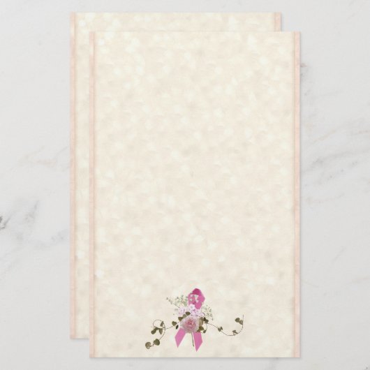 ピンクのリボン 便箋 (正面/裏面)