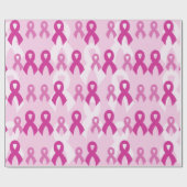 ピンクのリボン/光…乳がん ラッピングペーパー (フラット)
