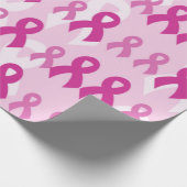 ピンクのリボン/光…乳がん ラッピングペーパー (角)