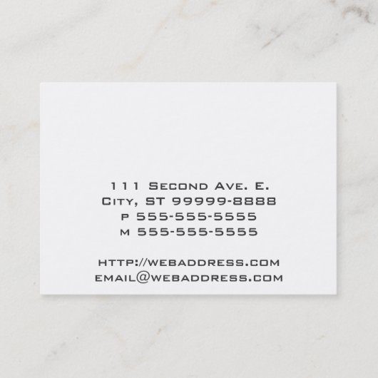 ピンクのリボン 名刺 (裏面)