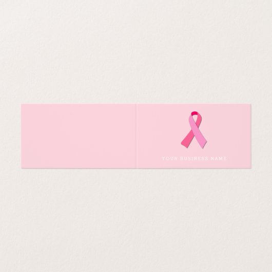 ピンクのリボン 名刺 (外部フラット)